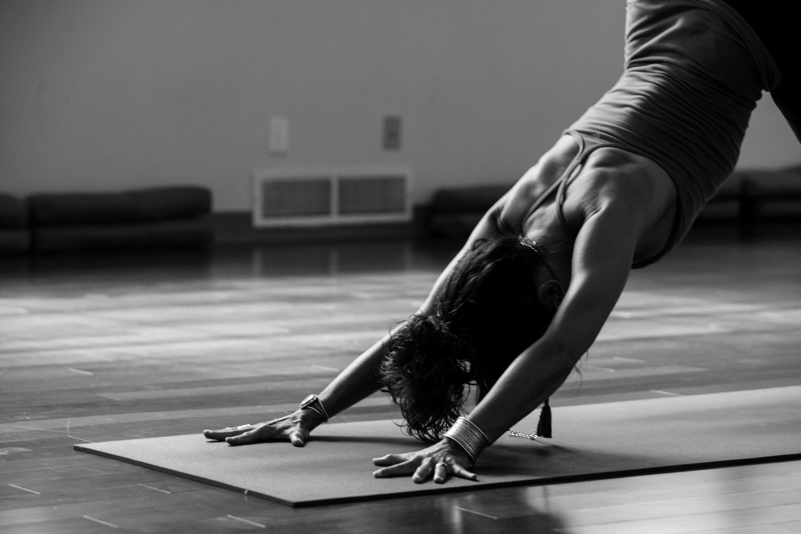Woman doing yoga therapy in Oregon.